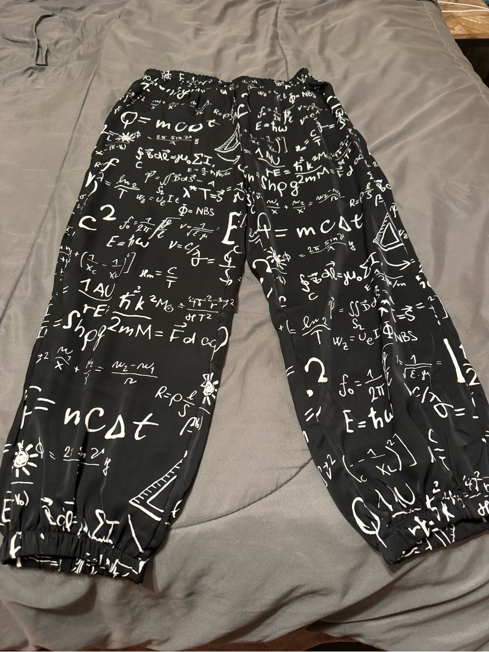 Black Math-Print Jogger Pants
